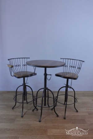 Mesa Bistrô base ferro e banqueta